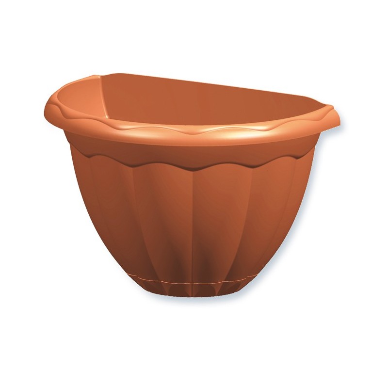 Maceta de pared terra con plato integrado