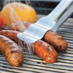 Pinza para salchichas de acero inox.