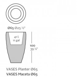 Vases macetero cuenco alto basic JMFerrero VONDOM