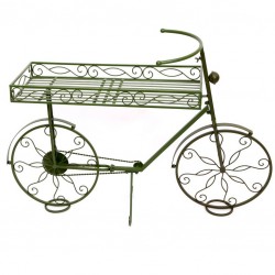 Bici 3 portatiestos de forja verde
