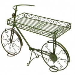 Bici 3 portatiestos de forja verde