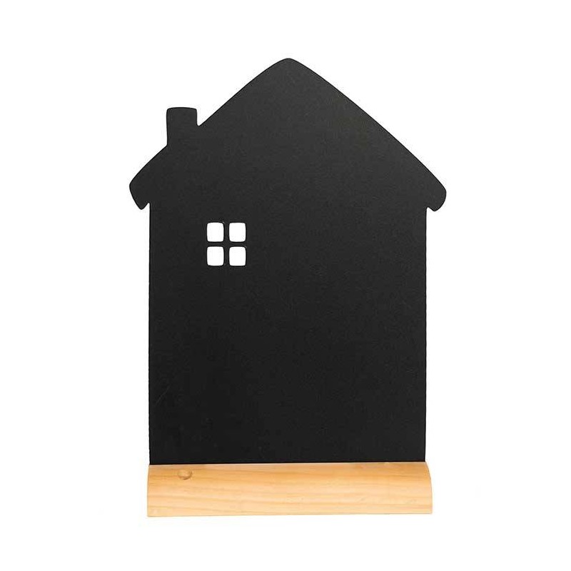 Pizarra de mesa con forma de casa