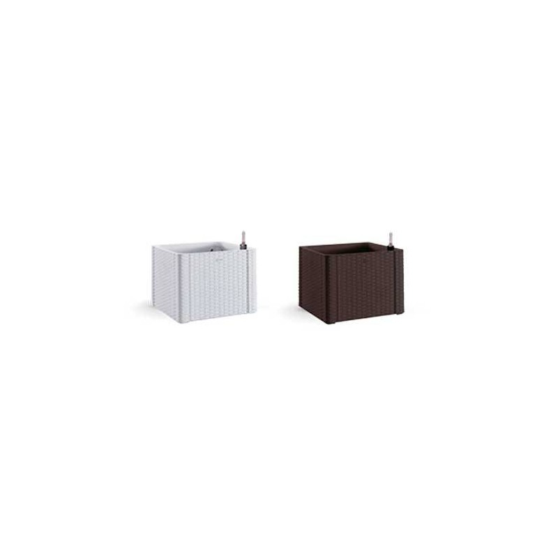 Maceta cubo bajo natural autorriego
