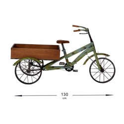 Bici carro forja madera flores