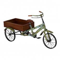Bici carro forja madera flores