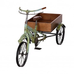 Bici carro forja madera flores