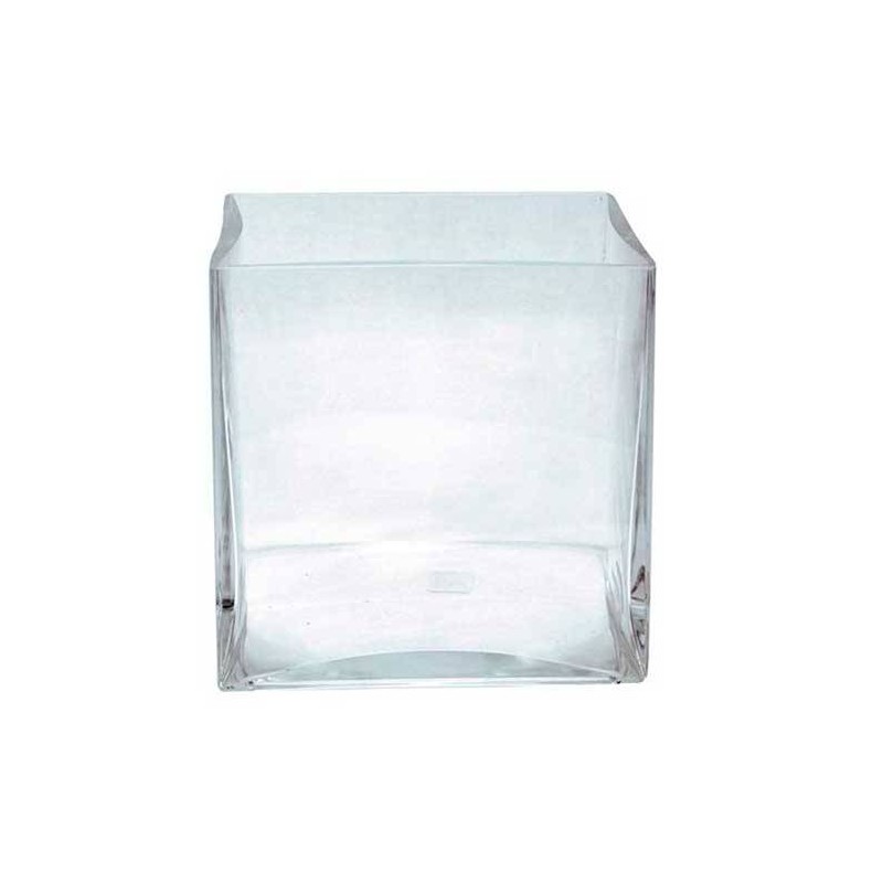 Jarrón cristal cubo.