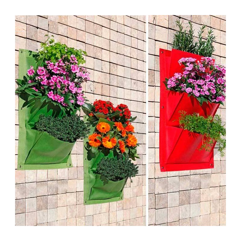 Huerto urbano vertical garden 3 bolsillos