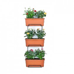 Soporte jardinera vertical 3 alturas con macetas