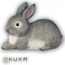 Figura conejo gris tumbado