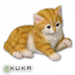 Figura gato amarillo a rayas marrones