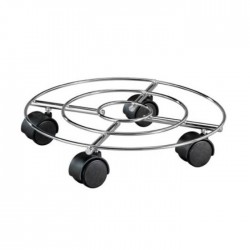 Soporte macetas ruedas wire redondo