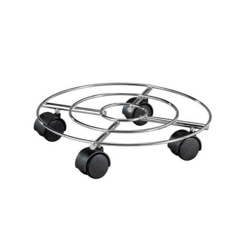 Soporte macetas ruedas wire redondo