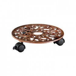 Soporte macetas ruedas antik redondo