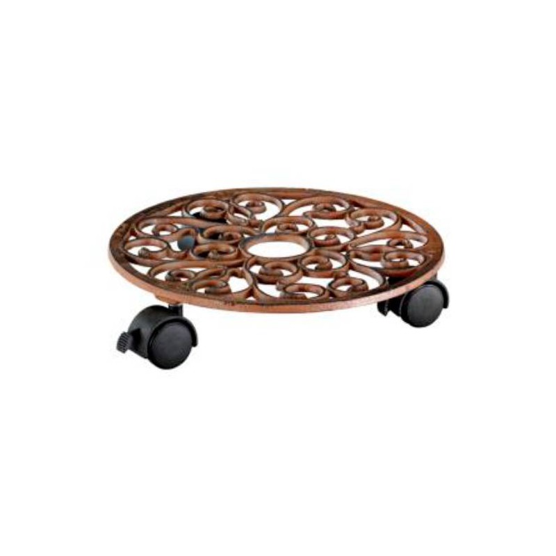 Soporte macetas ruedas antik redondo