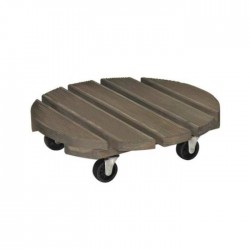 Soporte macetas ruedas vintage redondo
