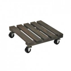 Soporte macetas ruedas vintage cuadrado