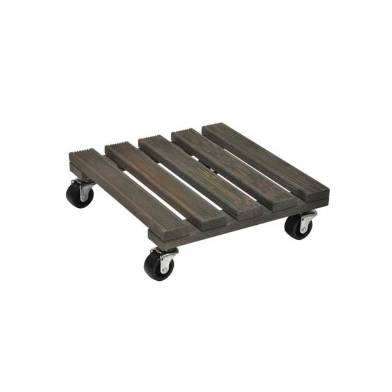 Soporte macetas ruedas vintage cuadrado