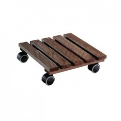 Soporte macetas ruedas country cuadrado