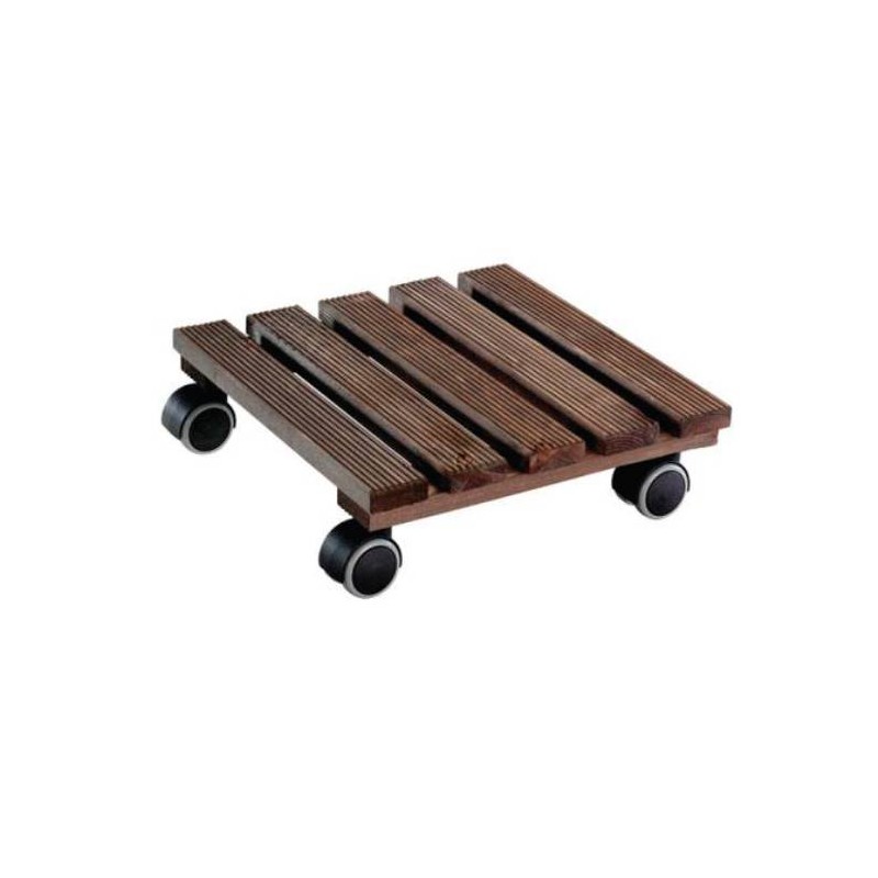 Soporte macetas ruedas country cuadrado