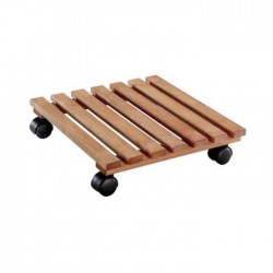 Soporte macetas ruedas nature cuadrado