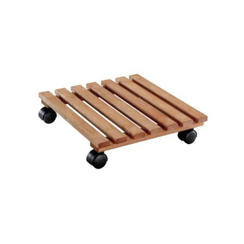 Soporte macetas ruedas nature cuadrado