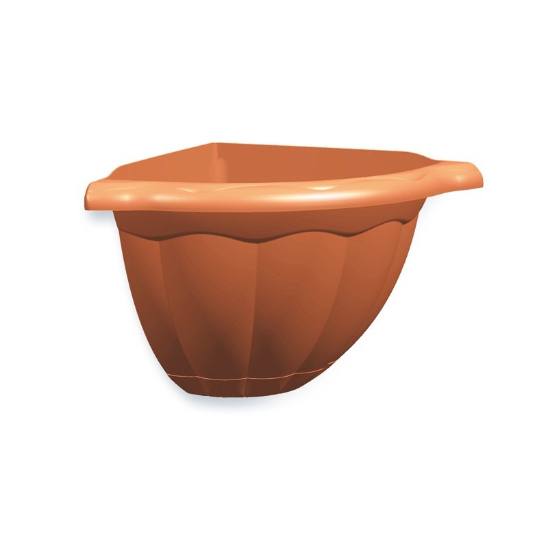 Maceta de pared terra con plato integrado
