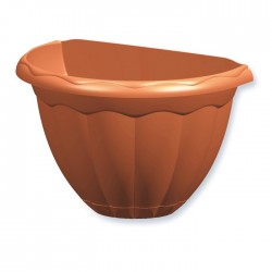 Maceta de pared terra con plato integrado