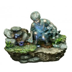 Fuente resina estanque niño