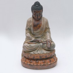 Figura poli buda sentado con peana