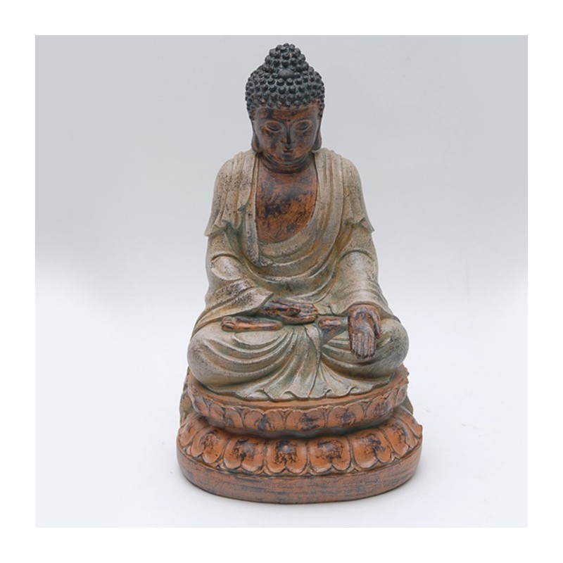 Figura poli buda sentado con peana