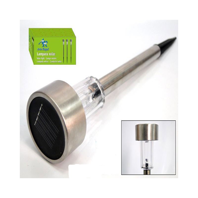 Lampara Solar Acero Brillo