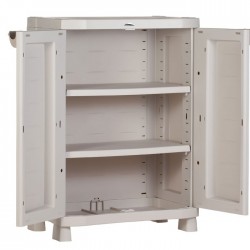 Medio armario gris 70cm. 2 estantes