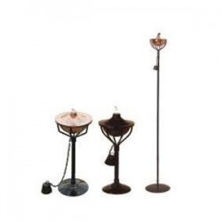 Antorcha de terraza color negro con lata de cobre