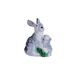 Figura coneja gris con cria